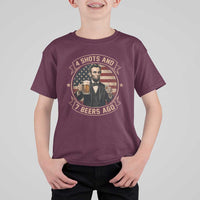 Abraham Lincoln 4 Shots and 7 Beers Ago Beer Drinking T Shirt For Kid