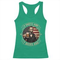 Abraham Lincoln 4 Shots and 7 Beers Ago Beer Drinking Racerback Tank Top