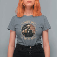 Abraham Lincoln 4 Shots and 7 Beers Ago Beer Drinking T Shirt For Women
