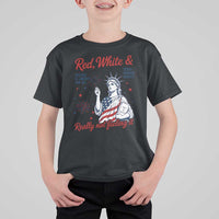Red White and Not Really Feeling It T Shirt For Kid 4th of July Feminist Statue Of Liberty