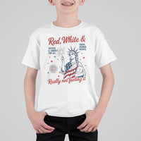 Red White and Not Really Feeling It T Shirt For Kid 4th of July Feminist Statue Of Liberty