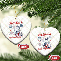 Red White and Not Really Feeling It Ceramic Ornament 4th of July Feminist Statue Of Liberty
