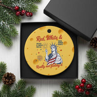 Red White and Not Really Feeling It Ceramic Ornament 4th of July Feminist Statue Of Liberty