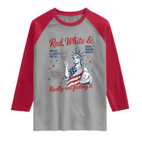 Red White and Not Really Feeling It Raglan Shirt 4th of July Feminist Statue Of Liberty