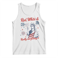 Red White and Not Really Feeling It Tank Top 4th of July Feminist Statue Of Liberty