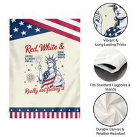 Red White and Not Really Feeling It Patriotic Garden Flag 4th of July Feminist Statue Of Liberty
