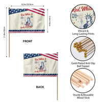 Red White and Not Really Feeling It Patriotic Handheld Flag 4th of July Feminist Statue Of Liberty