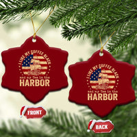 I Like My Coffee Black And My Tea In The Harbor Ceramic Ornament Funny US History