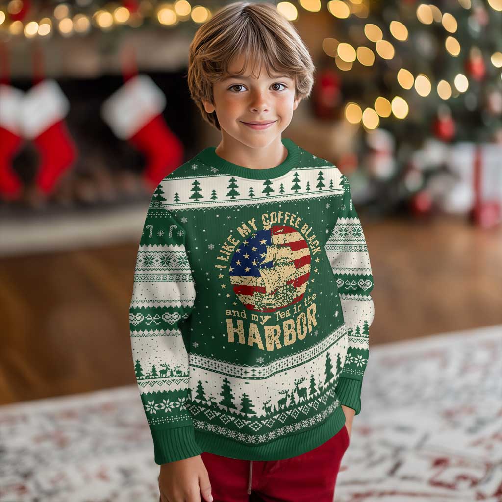 I Like My Coffee Black And My Tea In The Harbor Ugly Christmas Sweater Funny US History