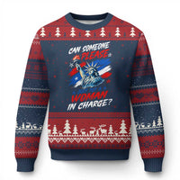 Can Someone Please Just Put A Woman in Charge Ugly Christmas Sweater 4th of July Feminist
