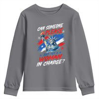 Can Someone Please Just Put A Woman in Charge Youth Sweatshirt 4th of July Feminist