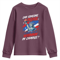 Can Someone Please Just Put A Woman in Charge Youth Sweatshirt 4th of July Feminist