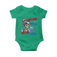 Just Here For The Fireworks Not The Fascism Baby Onesie Funny Skeleton 4th of July