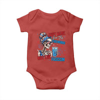 Just Here For The Fireworks Not The Fascism Baby Onesie Funny Skeleton 4th of July
