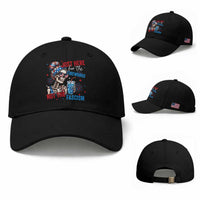 Just Here For The Fireworks Not The Fascism Baseball Cap Funny Skeleton 4th of July