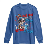 Just Here For The Fireworks Not The Fascism Long Sleeve Shirt Funny Skeleton 4th of July