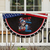 Just Here For The Fireworks Not The Fascism Patriotic Fan Flag Funny Skeleton 4th of July