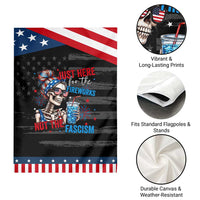 Just Here For The Fireworks Not The Fascism Patriotic Garden Flag Funny Skeleton 4th of July