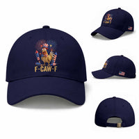 F Caw F 4th of July Baseball Cap Funny Rooster Meme American Flag Fireworks