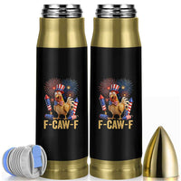 F Caw F 4th of July Bullet Tumbler Funny Rooster Meme American Flag Fireworks