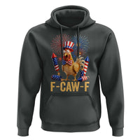F Caw F 4th of July Hoodie Funny Rooster Meme American Flag Fireworks