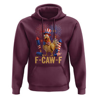 F Caw F 4th of July Hoodie Funny Rooster Meme American Flag Fireworks