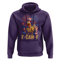 F Caw F 4th of July Hoodie Funny Rooster Meme American Flag Fireworks