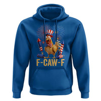 F Caw F 4th of July Hoodie Funny Rooster Meme American Flag Fireworks
