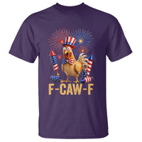 F Caw F 4th of July T Shirt Funny Rooster Meme American Flag Fireworks