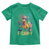 F Caw F 4th of July Toddler T Shirt Funny Rooster Meme American Flag Fireworks
