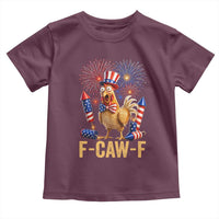 F Caw F 4th of July Toddler T Shirt Funny Rooster Meme American Flag Fireworks