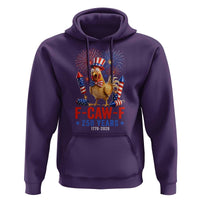 F Caw F 250 Years 1776 2026 Hoodie Funny Patriotic Rooster Meme Fireworks