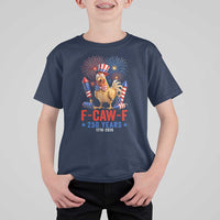 F Caw F 250 Years 1776 2026 T Shirt For Kid Funny Patriotic Rooster Meme Fireworks