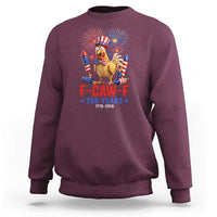 F Caw F 250 Years 1776 2026 Sweatshirt Funny Patriotic Rooster Meme Fireworks
