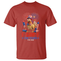 F Caw F 250 Years 1776 2026 T Shirt Funny Patriotic Rooster Meme Fireworks