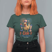 F Caw F 250 Years 1776 2026 T Shirt For Women Funny Patriotic Rooster Meme Fireworks