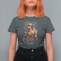 F Caw F 250 Years 1776 2026 T Shirt For Women Funny Patriotic Rooster Meme Fireworks