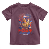 F Caw F 250 Years 1776 2026 Toddler T Shirt Funny Patriotic Rooster Meme Fireworks