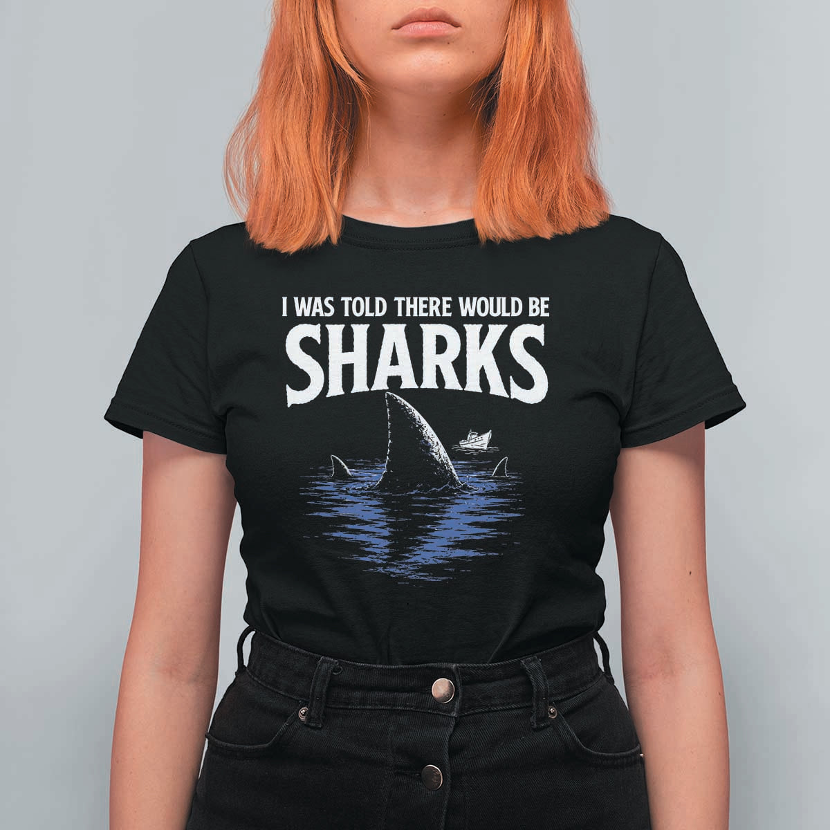 Funny Shark Lovers Week T Shirt For Women I Was Told There Would Be Sharks