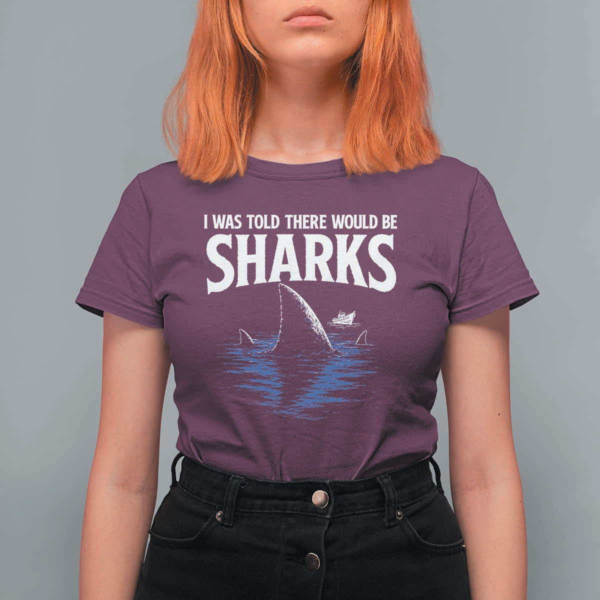 Funny Shark Lovers Week T Shirt For Women I Was Told There Would Be Sharks