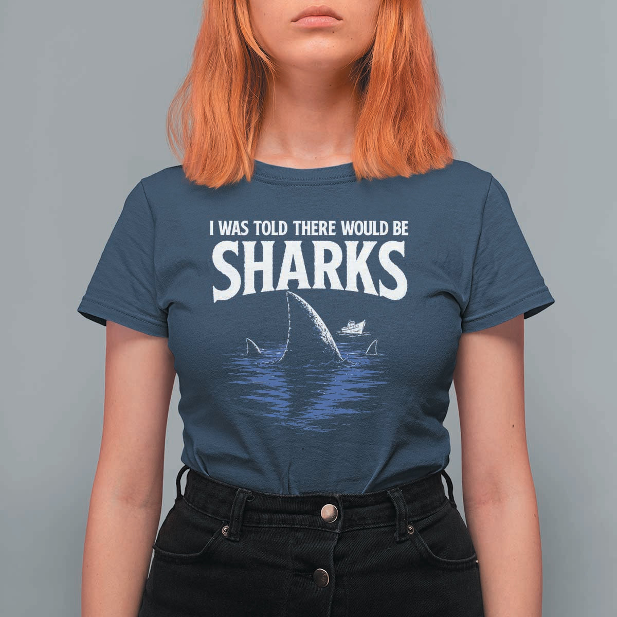 Funny Shark Lovers Week T Shirt For Women I Was Told There Would Be Sharks