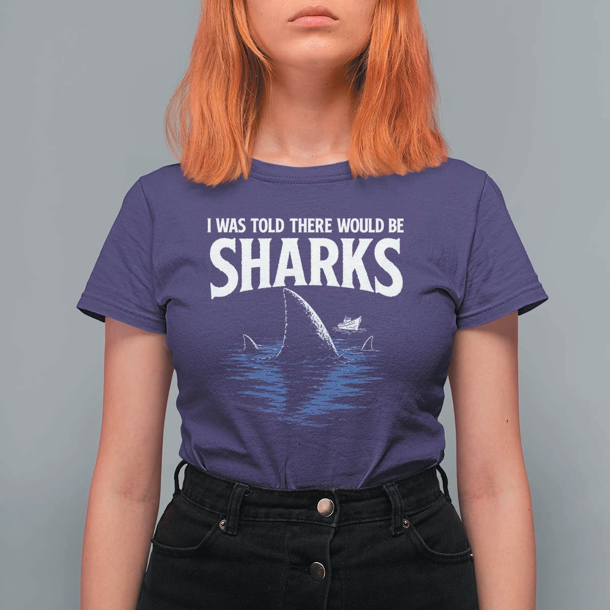 Funny Shark Lovers Week T Shirt For Women I Was Told There Would Be Sharks