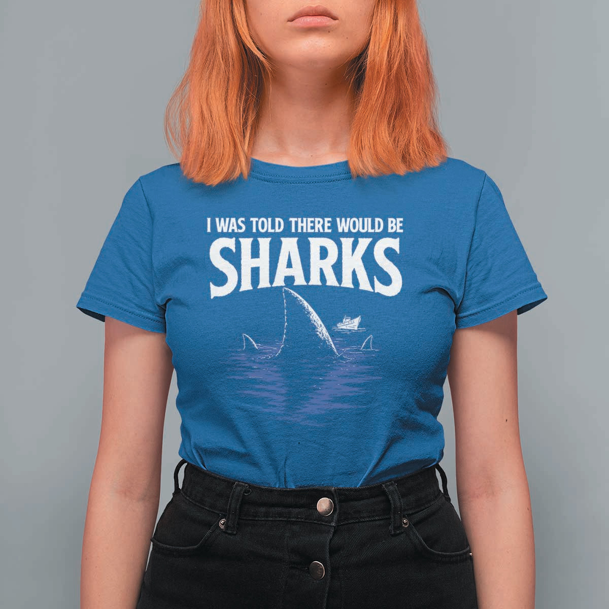 Funny Shark Lovers Week T Shirt For Women I Was Told There Would Be Sharks