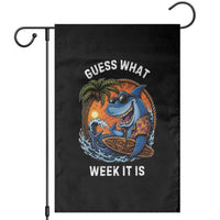 Funny Shark Guess What Week It Is Garden Flag Shark Awareness Summer Vacation