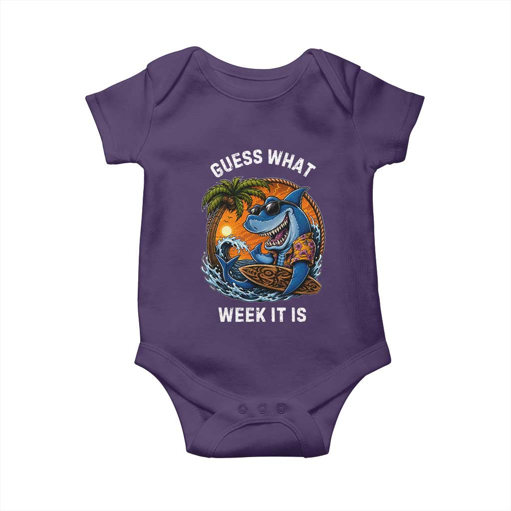 Funny Shark Guess What Week It Is Baby Onesie Shark Awareness Summer Vacation