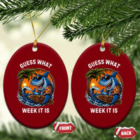 Funny Shark Guess What Week It Is Ceramic Ornament Shark Awareness Summer Vacation