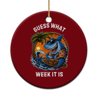 Funny Shark Guess What Week It Is Ceramic Ornament Shark Awareness Summer Vacation