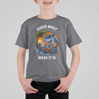 Funny Shark Guess What Week It Is T Shirt For Kid Shark Awareness Summer Vacation