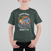 Funny Shark Guess What Week It Is T Shirt For Kid Shark Awareness Summer Vacation