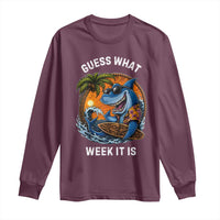 Funny Shark Guess What Week It Is Long Sleeve Shirt Shark Awareness Summer Vacation